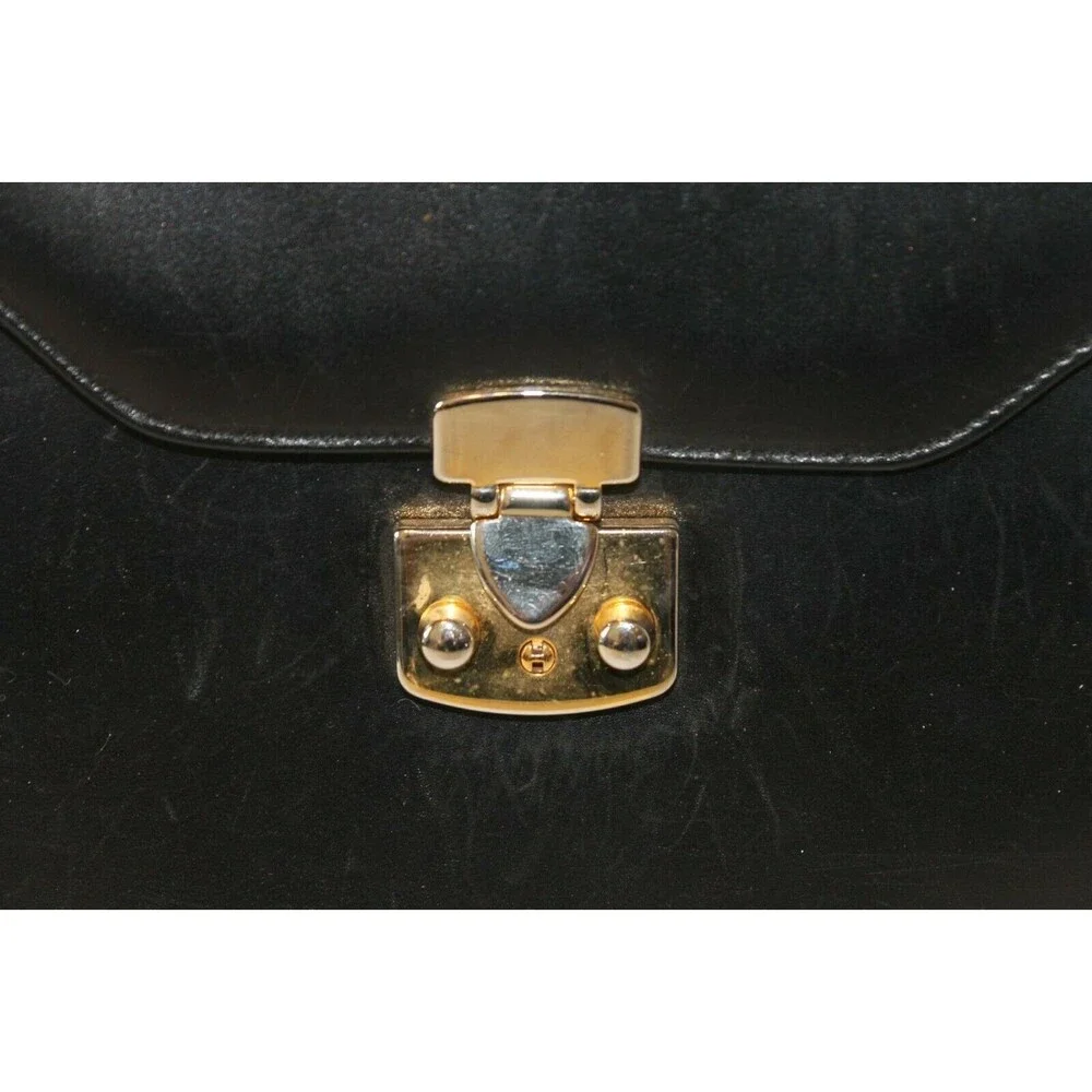 Scuola Del Cuoio Firenze Purse With Key Vintage Black Leather Italian Handbag